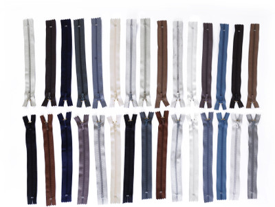 

Vardhman Tailoring Zips 8inches (22 Cm) Length , Set of 30 gents shades Zips Used In Pants , Children Frocks , Plazos , Dresses, Ladies Suits Etc Multicolor Synthetic Open-ended Zipper