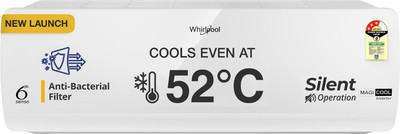 Whirlpool 2026 Model 1.5 Ton 3 Star Split Inverter AC MAGICOOL 15T 3S INV CNV S6K2PP0 - I / MAGICOOL 15T 3S INV CNV S6K2PP0 - O, White