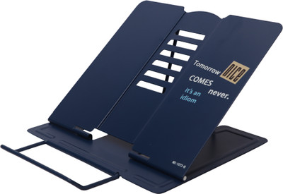 TUHI 1 Compartments Steel Desk Book Stand Holders for Reading Hands Free Blue