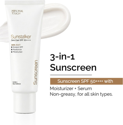 PERSONAL TOUCH SKINCARE Sunscreen - SPF 50 PA++++ Sunscreen SPF 50 PA++++ Sunstalker 3 in 1 For Sun & Tan Protection (50 ml)