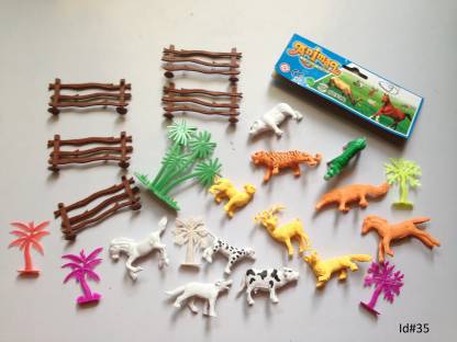 Meera's Farm Pet Animals High Quality Solid 12pieces with trees 5 pc with  fence -Learning toy - Farm Pet Animals High Quality Solid 12pieces with  trees 5 pc with fence -Learning toy .