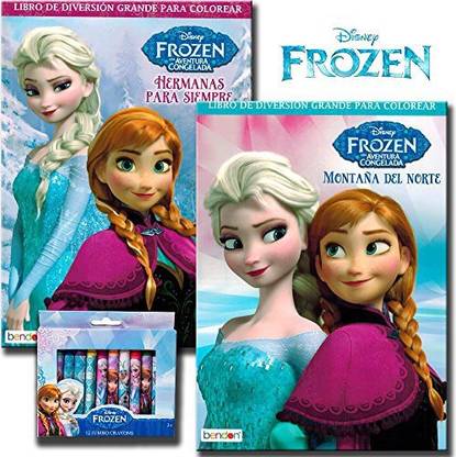 FROZEN Disney Coloring Book Set With Crayons 2 Books ...