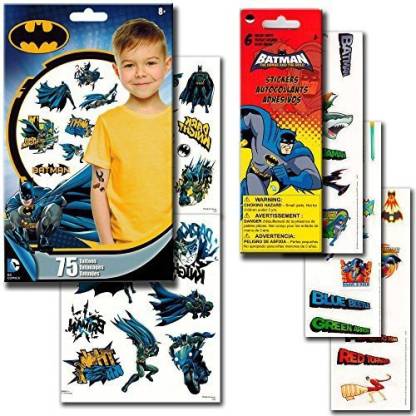 DC COMICS Batman Stickers & Tattoos Party Favor Pack (50 Stickers & 75  Temporary Tattoos) - Batman Stickers & Tattoos Party Favor Pack (50  Stickers & 75 Temporary Tattoos) . shop for