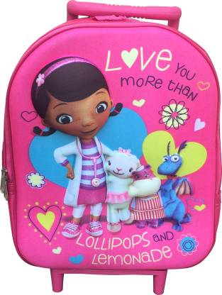  | HAPPIESTA Cute Pink Cartoon Characters Trolley Bag for kids  Waterproof School Bag - School Bag