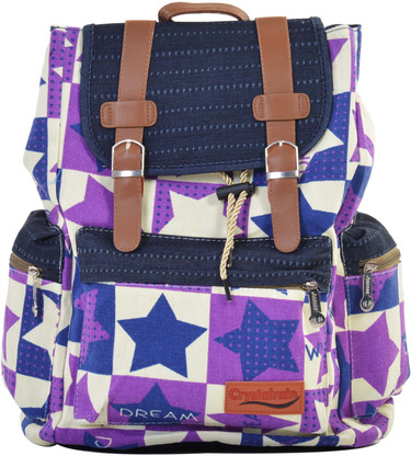 purple canvas backpack