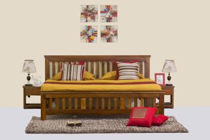 Best Honey Color Finish Marko Solid Wood Queen Bed – Evok