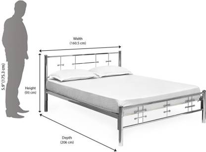 Silver Color Zeplin Metal King Bed – Nilkamal