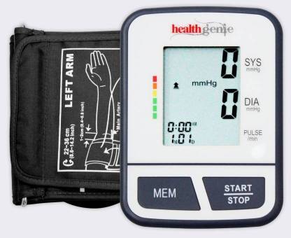 Healthgenie BPM02T Digital Upper Arm Blood Pressure Monitor Fully Automatic | Irregular Heartbeat Detector | Batteries Included | 2 Year Warranty Bp Monitor