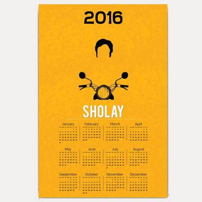 Hawtskin Sholay Minimal 18x12 Inch 16 Wall Calendar Price In India Buy Hawtskin Sholay Minimal 18x12 Inch 16 Wall Calendar Online At Flipkart Com