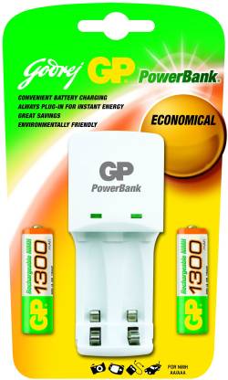 global transfer together Godrej GP Powerbank KB 02 (with 2 Pcs GP 1300 mAh AA Batteries) Camera Battery  Charger - Godrej GP : Flipkart.com