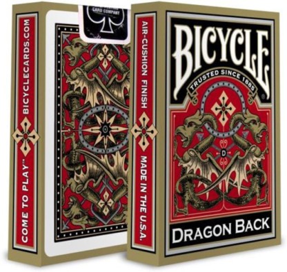 bold vibrant lot 3 Deck set BLUE RED GOLD DRAGON BACK Bicycle 309 Playing cards 