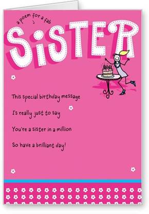 Birthday Card For Sister Images