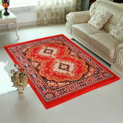 The Haryana Prints Maroon Cotton Carpet