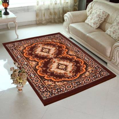 IndianOnlineMall Brown Cotton Carpet