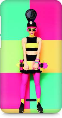 AMEZ Back Cover for Micromax Unite 2 A106 AMEZ Glamour Model with Skateboard Bak Cover For Micromax Unite 2 A106