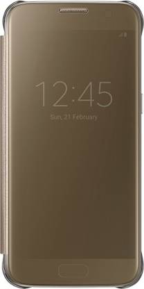 Oficial Genuino Samsung Galaxy S7 Clear View Funda Flip Carcasa De Plata
