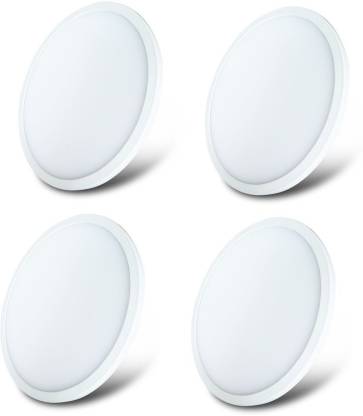 SHINE LED Combo of 4 Recess Slim Panel Lights (With Built-in Driver) 22 Watt Round SHAPE(17*1 White)NaturalWhite Recessed Ceiling Lamp