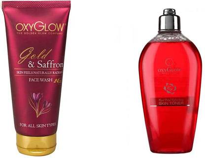 Oxyglow Golden Glow Gold Saffron Face Wash Rose Petal Refershing Skin Toner 500ml Price In India Buy Oxyglow Golden Glow Gold Saffron Face Wash Rose Petal Refershing