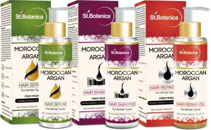 St. Botanica Moroccan Argan Hair Serum + Repair Oil + Shampoo Price in  India - Buy St. Botanica Moroccan Argan Hair Serum + Repair Oil + Shampoo  online at 
