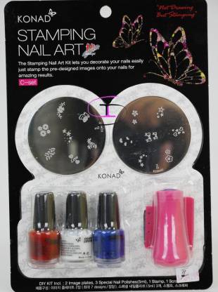KONAD Stamping Nail Art Kit - Set C Price in India - Buy KONAD Stamping  Nail Art Kit - Set C online at 