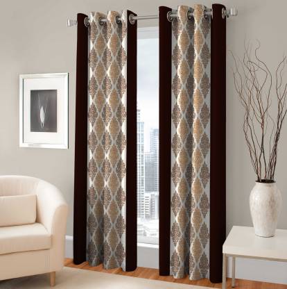 Optimistic Home Furnishing 210 cm (7 ft) Polyester Room Darkening Door Curtain (Pack Of 2)