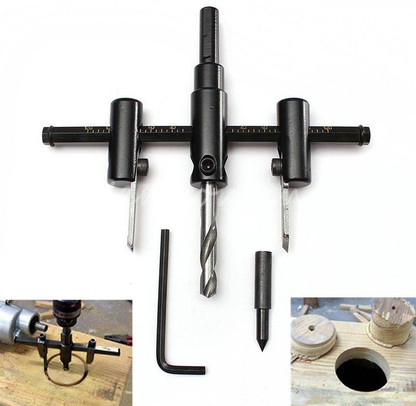 Wood Circle Hole Cutter Bit Drill Saw Adjustable Carpentry Hole Saw Tool BB 