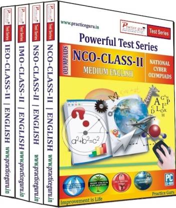 Practice guru Powerful Test Series (IMO / NSO / IEO / NCO) Medium English (Class - 2) (Combo Pack)
