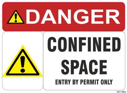 SignageShop Confined Space, Entry by permit only Emergency Sign Price ...