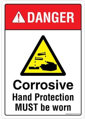 Safety Sign Store Danger: Corrosive Emergency Sign Price in India - Buy ...