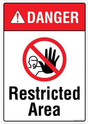 Safety Sign Store Danger: Restricted Area Emergency Sign Price in India ...