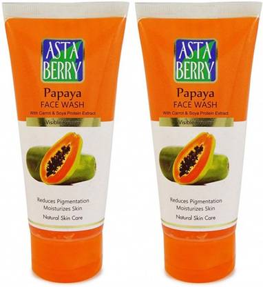 astaberry papaya pack of 2 face wash
