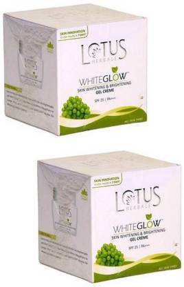 LOTUS Whiteglow Skin Whitening & Brightening Gel Cream SPF 25 (Pack of 2) (40g * 2)))