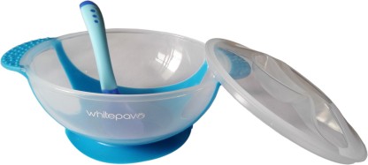 Best Baby Suction Silicone Bowl Set Includes Soft Silicone Spoon Green & Blue Bowl Lid BPA Free 