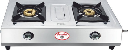preethi gas stove 2 burner steel