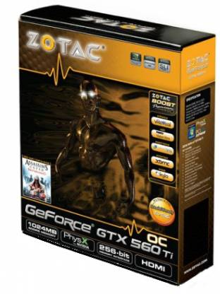 ZOTAC NVIDIA Geforce GTX 560 Ti OC Edition 1 GB GDDR5 Graphics Card