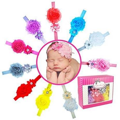Generic Baby Headbands Newborn Infant Girl Chiffon Flower Headbands Rhinestone Hair Bow Elastic Headbands Headwear With Gift Box 10pcs By Colorbebe Head Band Price In India Buy Generic Baby Headbands Newborn