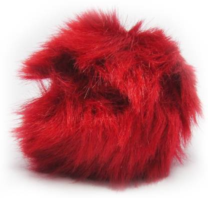 Jewelz Red Fur Rubber Band Softened Edges Rubber Band