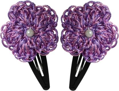 Threads N Ribbons Pink and Purple Crochet Tic Tac Clip