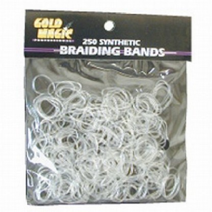 4 Packs Gold Magic Clear Elastic Braiding Bands 