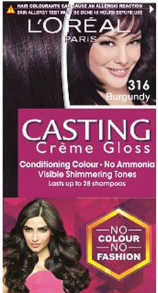 Buy L Oreal Paris Casting Creme Gloss Hair Color Burgundy 316 Online At Best Prices In India If you've been following me lately, you might already know how i wanted to color my hair jet black. online shopping store in india