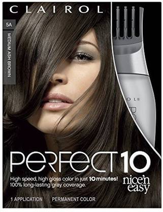 Clairol Perfect 10 By Nice N Easy Hair Color 005a Medium Ash Brown 1 Kit 1 000 Kit Multicolor Price In India Buy Clairol Perfect 10 By Nice N Easy Hair Color