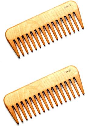 LUV-LI Combo of 2 Pcs Unbreakable Plastic Wooden Style Comb