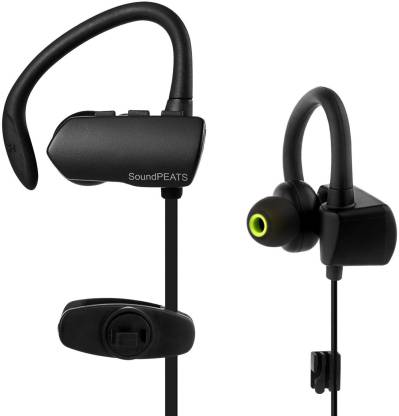SoundPEATS Q9A+ Wireless Bluetooth Sweatproof Secure Fit Earbuds (Black) Wired without Mic Headset