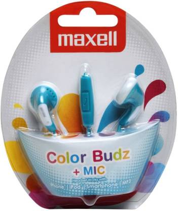 Maxell Maxell Color Buds Earphone with Mic For  iPhone,iPod,Smartphone,MP3(Blue) Bluetooth without Mic Headset Price in  India - Buy Maxell Maxell Color Buds Earphone with Mic For  iPhone,iPod,Smartphone,MP3(Blue) Bluetooth without Mic Headset Online -