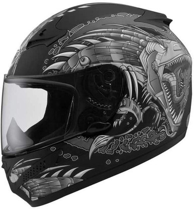 THH Grey Meta Dragon Motorbike Helmet 