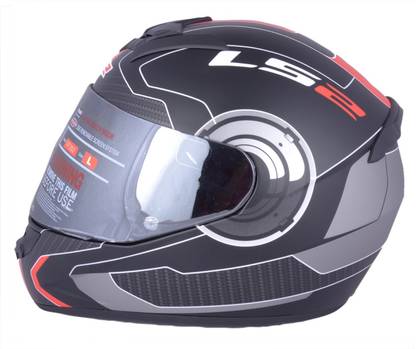 LS2 Atmos Black Red With Mercury Visor Motorbike Helmet