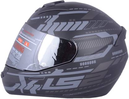 LS2 TRON BLACK SILVER WITH MERCURY VISOR Motorbike Helmet