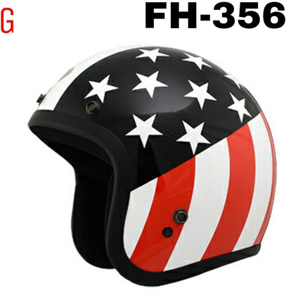Usa Flag Black Base Motorbike Helmet 
