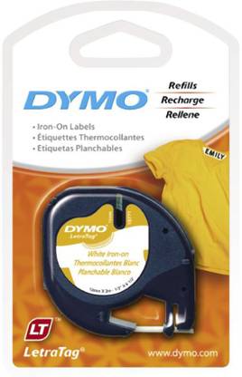 Dymo Letratag Iron on Fabric Labels (Pack of 2) White Ink ...
