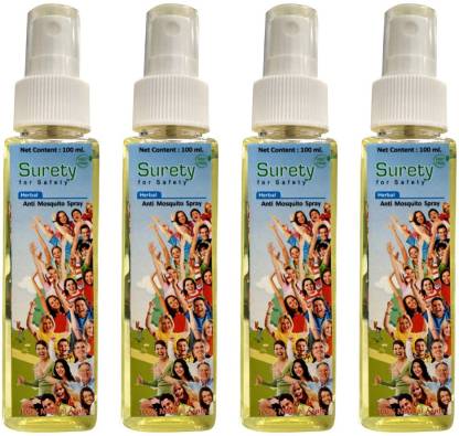 Surety for Safety Anti Mosquito Spray 4 Bottles
